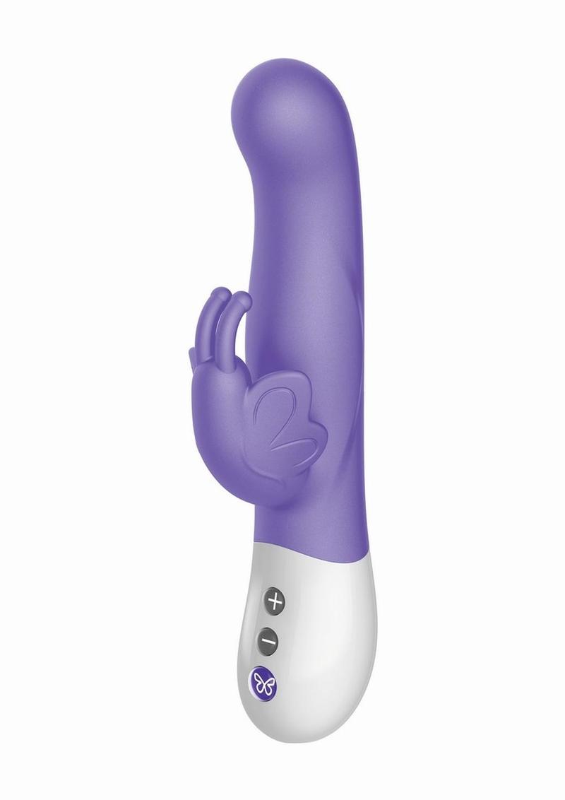 The Rabbit Company The Vibrating Dual Stim Butterfly Silicone Rechargeable Rabbit Vibrator - Purple