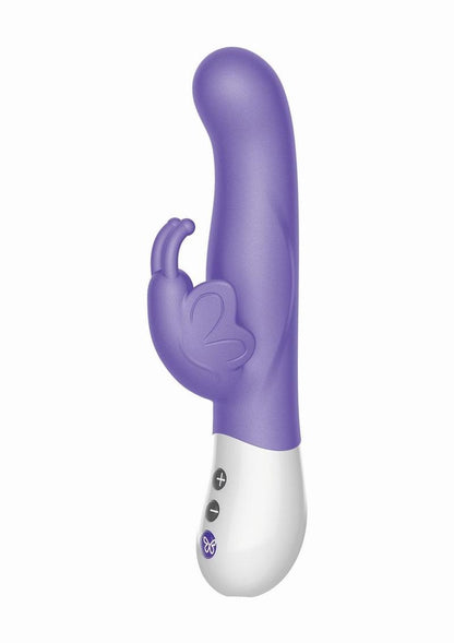 The Rabbit Company The Vibrating Dual Stim Butterfly Silicone Rechargeable Rabbit Vibrator - Purple
