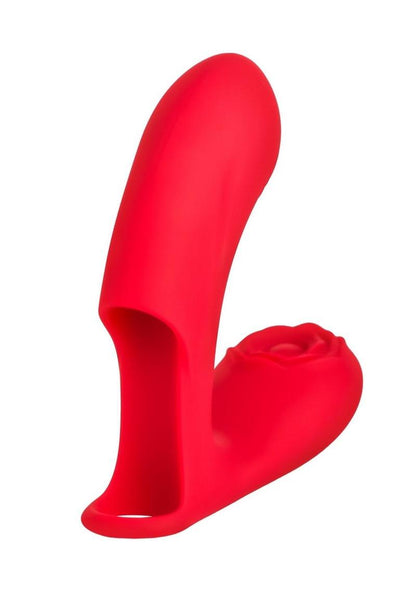 Bloomgasm Rose Touch Pulsing Rechargeable Silicone Finger Vibrator - Red