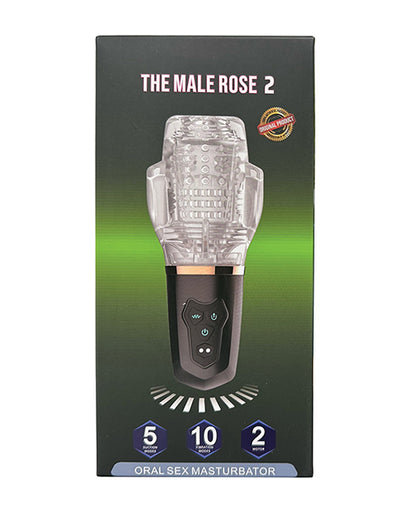 The Male Rose 2 Rechargeable Sucking Masturbator - Black/Clear