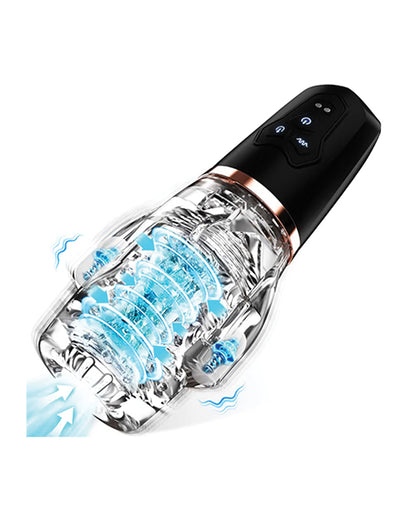 The Male Rose 2 Rechargeable Sucking Masturbator - Black/Clear